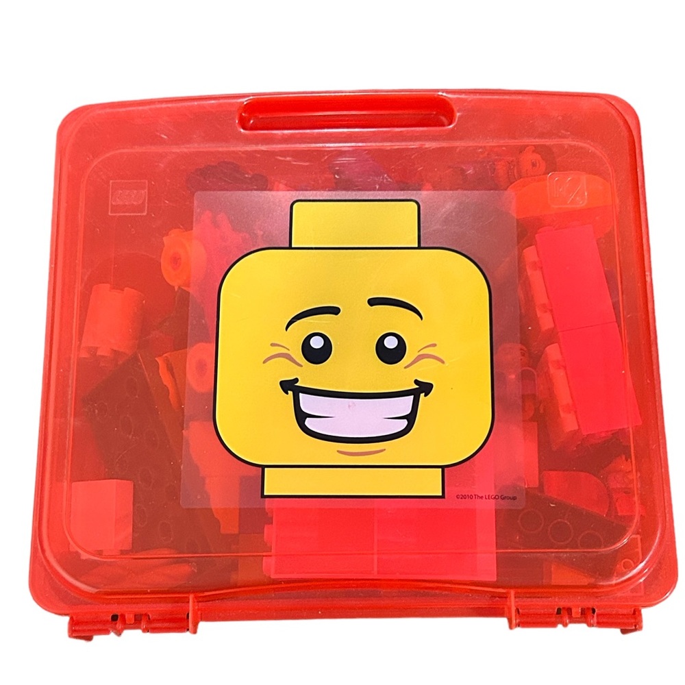 Red Lego Brick Project Case Iris Storage
Container With Duplo Bricks  13×12x 3"